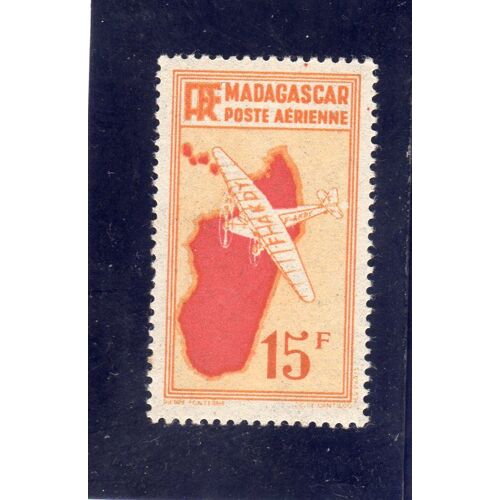 Timbre De Poste Aérienne De Madagascar (Carte De Madagascar Et Avion)