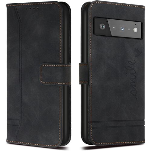 Coque Pour Google Pixel 6 Pro, Etui Cuir Avec Magnetique, Flip Pochette Housse Pour Google Pixel 6 Pro Protection, Noir