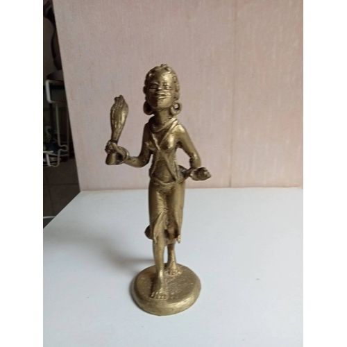 statuette du XIXème en bronze doré et or fin art africain hauteur 17 cm