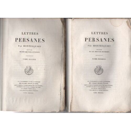 Lettres Persanes Suivies De Ses Oeuvres Diverses En 3 Volumes