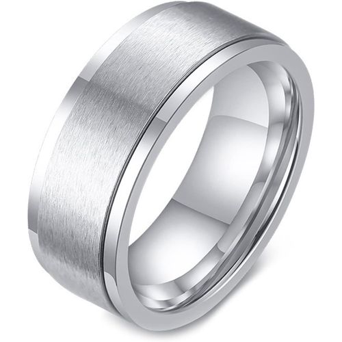 TIANYI-8mm Anxiety Ring, Spinner Ringe Anti Stress Edelstahl Fidget Ring Stressabbau Hochzeit Versprechen Band, Verlobungsring Eheringe Freundschaftsringe, Gr.54-70