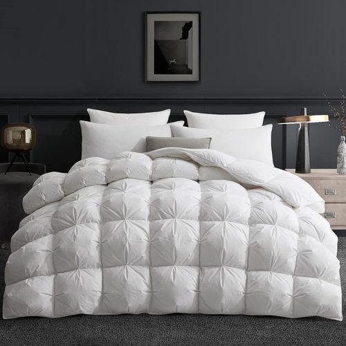 Buen-Couette 135x200 Couette En Duvet 4 Saisons, 1135g Remplissage Duvet Et Plumes D'oie, Housse 100% Coton, Respirante Légère, Lavable, Certifié Öko-Tex Et Rds, Blanc