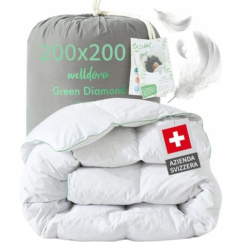 Buen-Comfort Couette Double 200 X 200 Cm | Couette Toute L'année Chaude Et Douce | 100 % Duvet Naturel | Hypoallergénique, Certifié Oeko-Tex | Utilisation Avec Housse De Couette