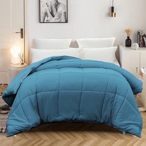 Buen-Couette 220x240cm 4 Saisons Couette D'été Légère 450g/M² Hypoallergénique Toutes Saisons Lac Bleu Couette De Lit Réversible 2 Personnes Edredon