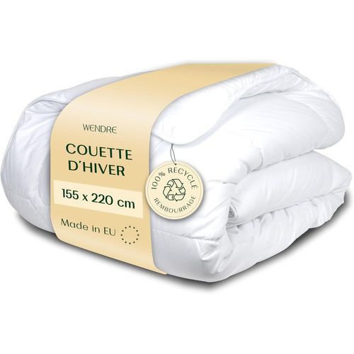 Buen-Couette Hiver 155x220 Cm-300 G/M² Ultra Chaude Et Épaisse, Anti-Acarien, Certifiée Oeko-Tex, Couette 1 Personne-Microfibre Douce Et Respirante, Idéale Grand Froid