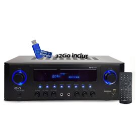 Amplificateur HIFI - Evidence Acoustics EA-5160-BT - STEREO 5.1 KARAOKE 2x50W + 3x20W - Entrée USB SD AUX DVD FM+ clé USB