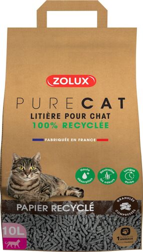 Litière Éco Conçue En Papier Recyclé Purecat 10 Litres