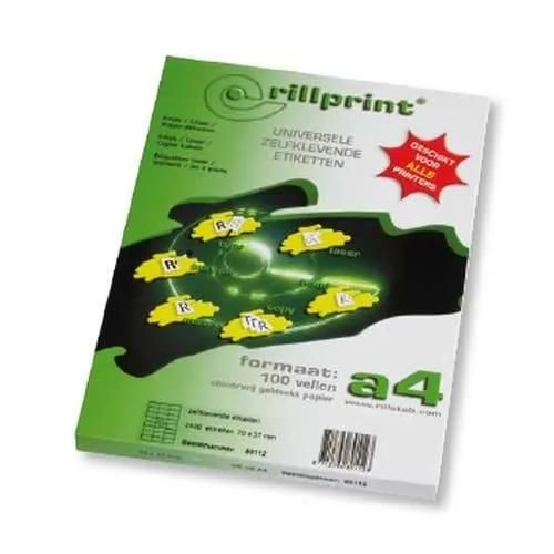 Rillprint 100 Etiquettes Autocollantes, 210 X 297 Mm, 1 Par Feuille, R