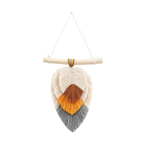 Multicolore Feuille En Forme Macramé Tenture Murale Coton Tissage Décoration Murale Faite À La Main Pour Chambre À La Maison Dec