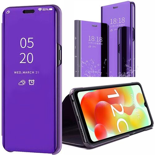 Coque Pour Xiaomi Redmi 12c / Redmi 11a Anti-Choc Effet Miroir Design Protection Intégrale Violet - E.F.Connection