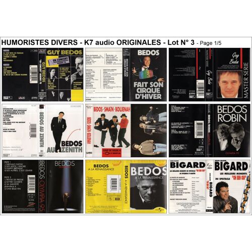 Humoristes Divers - Mini K 7 Audio Originales - Lot N° 3.