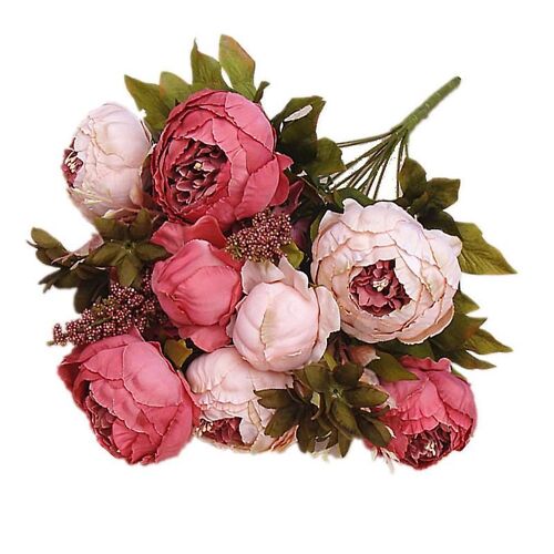 13 Têtes Style Européen Soie Artificielle Fleurs Décoratif Fête Fleur Hôtel Mariage Bureau Jardin