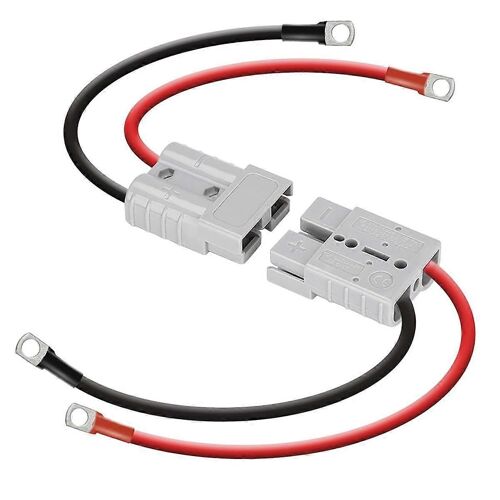 Kit de câble de câble de chariot élévateur électrique à connexion rapide de batterie 50A 8Awg avec borne à joint torique, 40 cm / 1 pied avec connecteur rapide