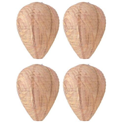 Nid De Guêpes 4pcs, Leurre Suspendu Nid De Guêpes En Papier Leurre Piège Sûr Nid De Guêpe En Papier Amical Efficace Pour