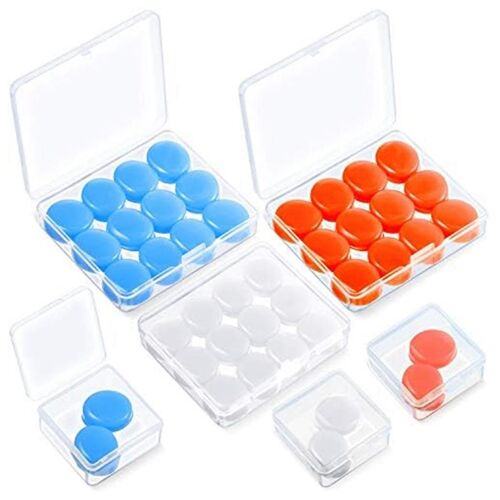 21 Paires De Bouchons D'oreille Pour Dormir Bouchons D'oreille En Silicone Moulables Réutilisables Bouchons D'oreille Antibruit Doux, Bleu + Blanc + Orange 