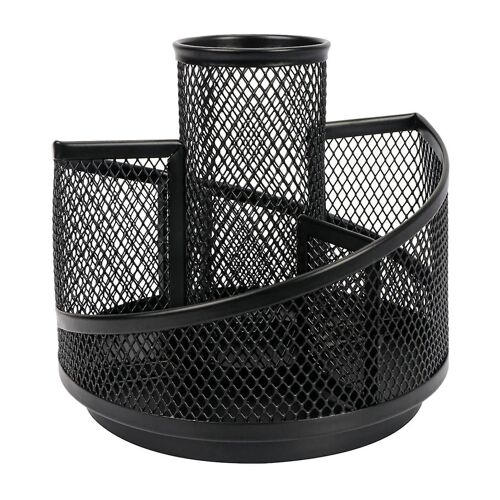 Porte-Stylo Pour Bureau, Organisateur De Bureau En Maille, Rotation À 360 Degrés En Maille Métallique Noire Rotative Orga
