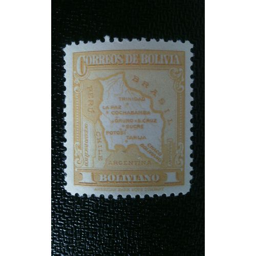 Timbre Bolivie ( Yt 202 ) 1982 Carte De La Bolivie