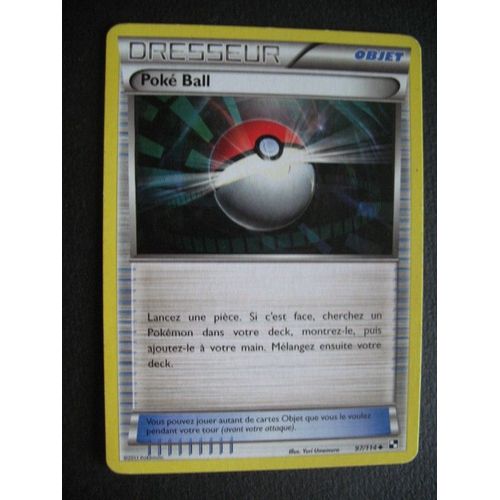 Carte Pokemon - Dresseur - Poké Ball - 97/114 - Noir Et Blanc - 2011 - C