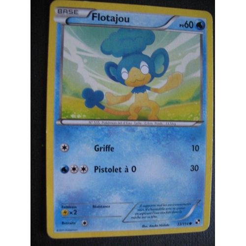 Carte Pokemon - Flotajou - 33/114 - Noir Et Blanc - 2011 - C