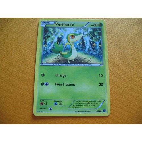 Carte Pokemon - Vipélierre - 1/114 - Noir Et Blanc - 2011 - C