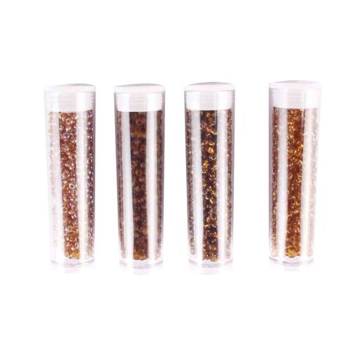 Perle Rocaille Tubes 8 G Marron 4 Pièces