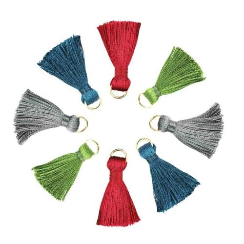Pompons Mini Avec Anneau Doré 3cm Urbain 8 Pièces