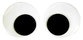 Très Gros Yeux Mobiles Adhésifs Noir Blanc 10 Cm 2 Pièces
