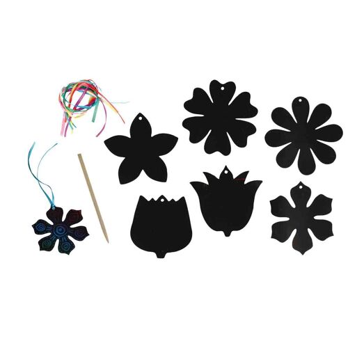 Fleurs À Gratter 8 Cm 6 Pièces