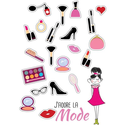 Gommettes J'adore La Mode De 1,5 À 4 Cm 42 Pièces - Megacrea Diy