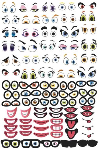Stickers Crazy Face Visage Rigolo 0,5 À 3,5 Cm 150 Pièces