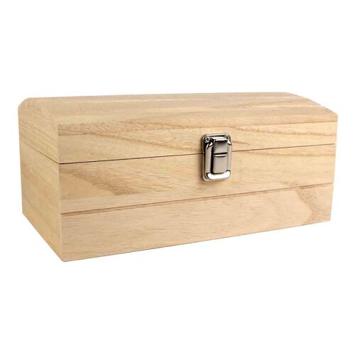 Coffre En Bois Couvercle Bombé 25 X 15 X 11,5 Cm