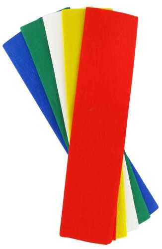 Papier Crépon 50x200 Cm 5 Feuilles Assorties