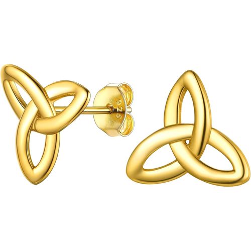 Tianyi-Boucles D'oreilles Femme Celte En Argent 925 Plaqué Or Clous Et Puces/Pendantes Celtique Pour Fille Cadeau Parfait