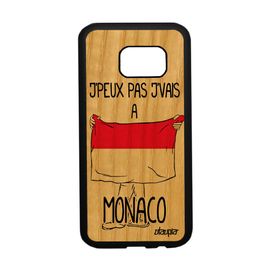 Coque En Bois S7 Silicone J'peux Pas J'vais A Monaco Rigide Noir Samsung Galaxy S7