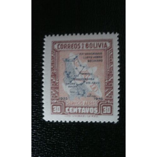 Timbre Bolivie ( Yt Pa 83 ) 1945 Fondation De Lloyd Aereo Boliviano, 20e Anniversaire