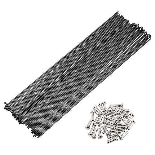 36 Pcs Vélo De Montagne / Route En Acier Inoxydable 14g J Bend Rayons Couleur Noir Haute Résistance Vélo Sp