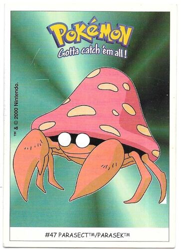 Parasect (N° 47) Carte Pokémon Dunkin "Boomer" (Stickers)