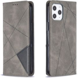 Coque Pour Iphone 12 Pro Max (6,7 Pouces), Housse Portefeuille En Cuir Etui De Protection Avec Slim Tpu Silicone Bumper Magnetique Flip Case, Porte Cartes Avec Fonction Support Cover (Gris)