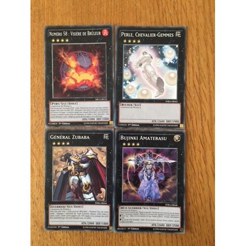 Perle, Chevalier Gemmes + Bujinki Amaterasu + Général Zubaba + Numéro 58 : Visière De Brûleur (Yu Gi Oh)