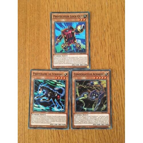 Partenaire De Striping + Condensateur Acharné + Protecteur Lock Out (Yu Gi Oh)