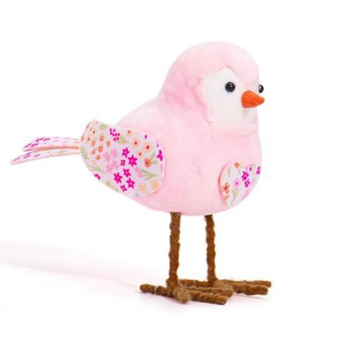 Pâques Peluche Oiseau Poupées Vacances Debout Oiseau Figurine Ornements Avec Longue Jambe Et Écharpe Imprimée Et