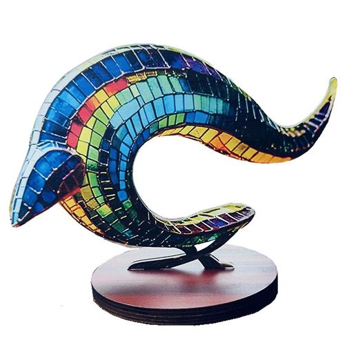 Ornement de bureau double face décoration multicolore, baleine