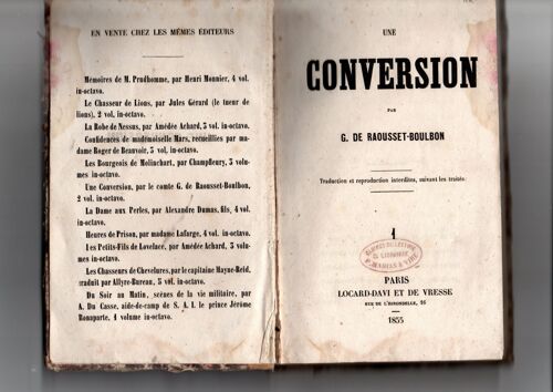 Une Conversion Par G. De Raousset-Boulbon