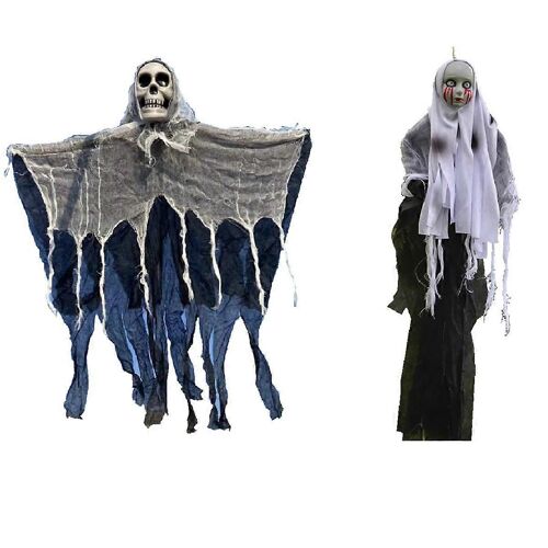 Ornements de crâne fantôme d'Halloween adaptés à la décoration intérieure et extérieure de la maison. Horreur Maison hantée Accessoires