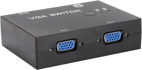 Vga Switch Box 2 Pc To 1 Monitor Splitter Vga 2-In-1-Out 2 Port Switcher Support Vga/Xvga/Svga/Uxga Multi-Sync Display Switch Two Way Vga Vedio Switch For Pc Tv Monitor[Audio3437]