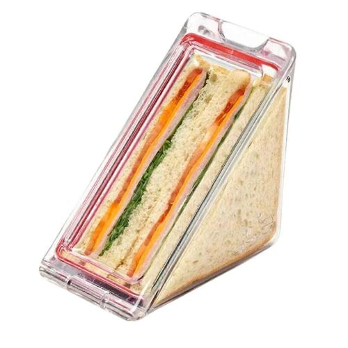 Conteneur à sandwich triangulaire Récipient à sandwich en plastique transparent triangulaire avec couvercle Récipients à emporter pour fromage 1Pcs