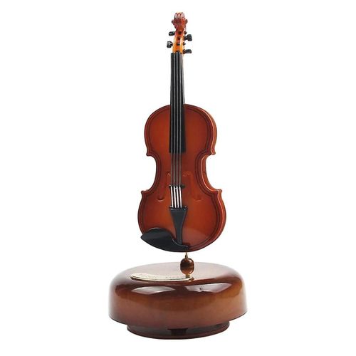 Boîte à musique violon, Mini boîte à musique Vintage avec base rotative, réplique d'instrument classique artisanat M