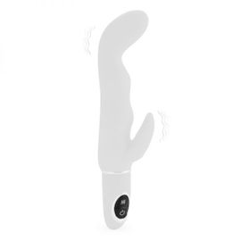Vibro Rabbit Silicone Double Vibrations Blanc