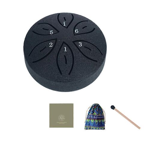 Instruments de musique pour enfants Orff instruments Crafts Mini tambour creux 3 pouces 6 tons Noir