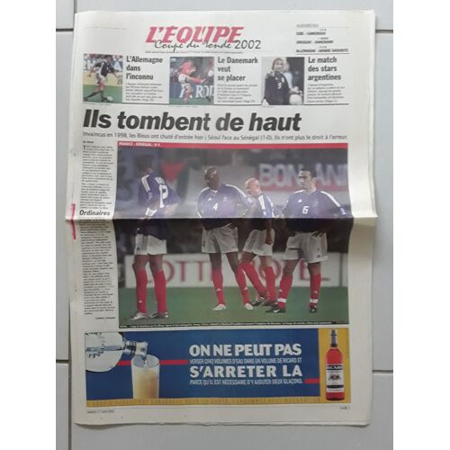 Journal L'Equipe 17516 - 1 Juin 2002